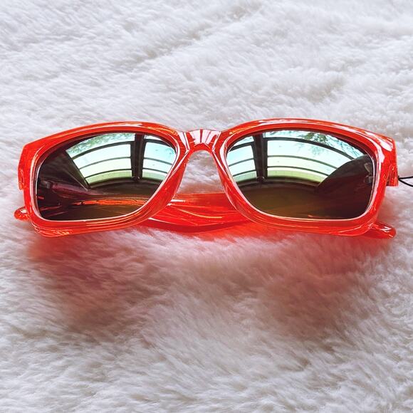 Cerise Bright Orange Mirrored Sunglasses - Picture 3 of 15